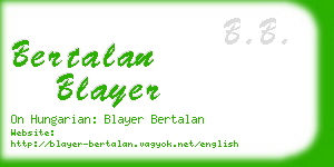 bertalan blayer business card